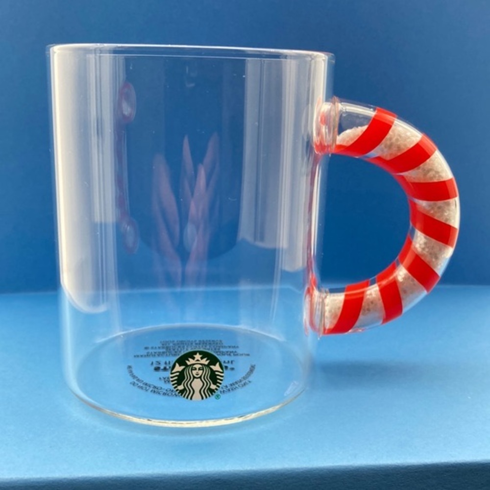 - Starbucks Holiday 2020 Glass Candy Cane Handle Mug
